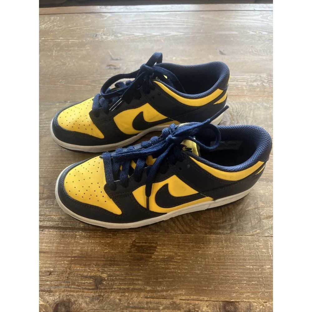 Nike Dunk Low Michigan Varsity Maize/Midnight Navy CW1590-700 Youth Size 4.5Y